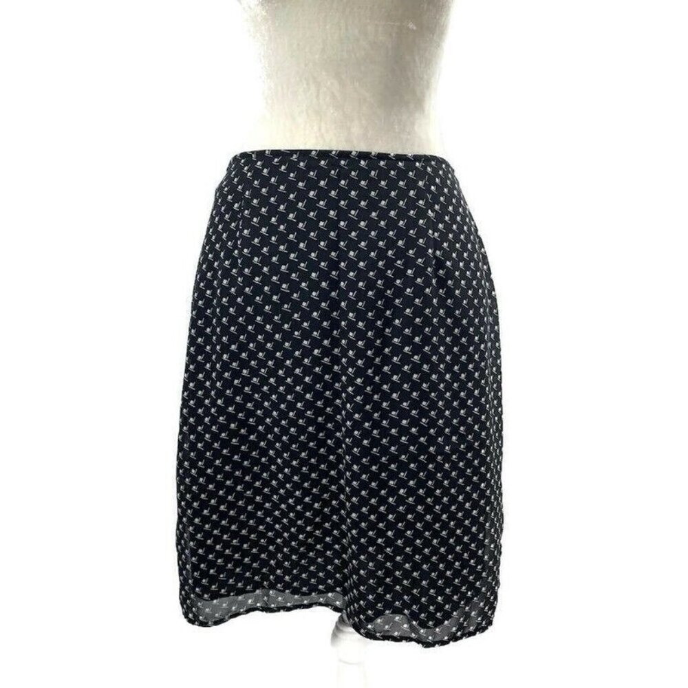 Vintage 90s Compagnie Internationale Express Skirt Black & Cream‎ Pattern 9/10